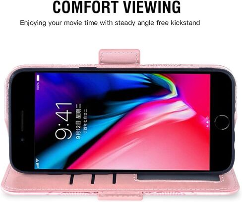 Asuwish Compatible with iPhone 7plus 8plus 7/8 Plus Wallet Case and Tempered Glass Screen Protector Flip Cover Card Holder Cell Phone Cases for i Phone7s 7s + 7+ 8s 8+ Phones8 7p 8p Women Rose Gold in Saudi Arabia