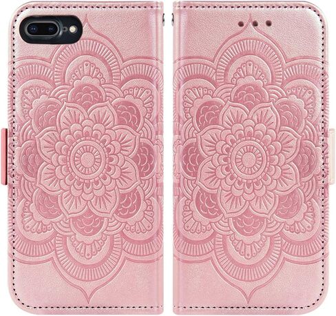 Asuwish Compatible with iPhone 7plus 8plus 7/8 Plus Wallet Case and Tempered Glass Screen Protector Flip Cover Card Holder Cell Phone Cases for i Phone7s 7s + 7+ 8s 8+ Phones8 7p 8p Women Rose Gold in Saudi Arabia
