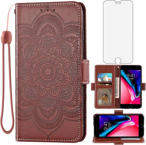 Asuwish متوافق مع iPhone 7plus 8plus 7/8 Plus جراب محفظة وواقي شاشة من الزجاج المقسى وغطاء قلاب وحامل بطاقات للهاتف الخلوي لهاتف i Phone7s 7s + 7+ 8s 8+ Phones8 7p 8p Women Rose Gold in Saudi Arabia