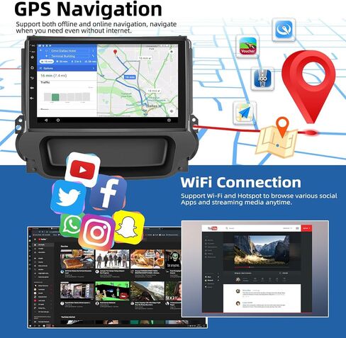 2G + 32G ستيريو سيارة لشيفي شيفروليه ماليبو 2012 2013 2014 2015 مع CarPlay اللاسلكي Android Auto Android 13 راديو السيارة 9 بوصة راديو شاشة تعمل باللمس مع بلوتوث FM نظام تحديد المواقع والملاحة كاميرا احتياطية رئيس وحدة in Saudi Arabia