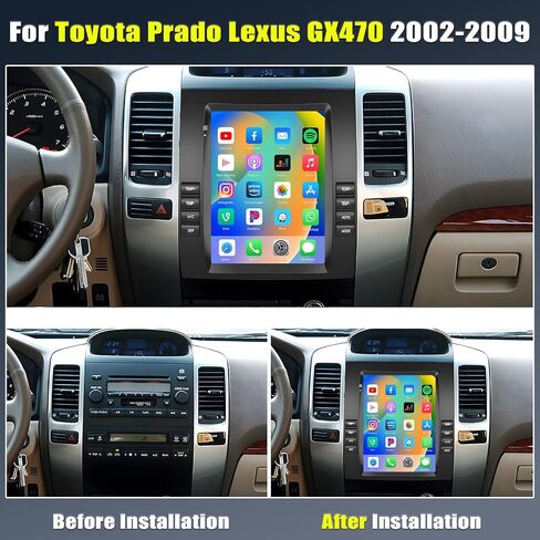 2G+64G Android 13 Car Stereo for Toyota Prado Lexus GX470 2002-2009 with Wireless Apple Carplay Android Auto,9.7" HD Touch Screen Car Radio with GPS/WiFi,Bluetooth,FM/RDS Radio,HiFi,SWC+Backup Camera in Saudi Arabia