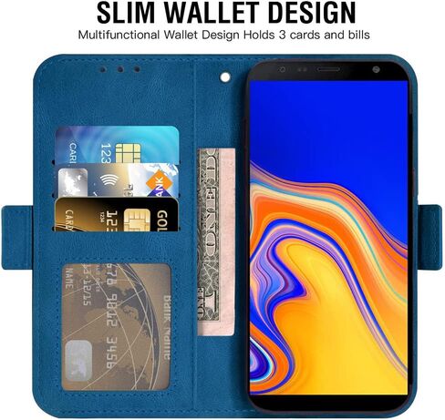 Asuwish Compatible with Samsung Galaxy J4 Plus Wallet Case and Tempered Glass Screen Protector Flip Card Holder Cell Accessories Phone Cover for Glaxay J4 Prime Gaxaly J4 Core J4+ 2018 Women Men Red in Kuwait