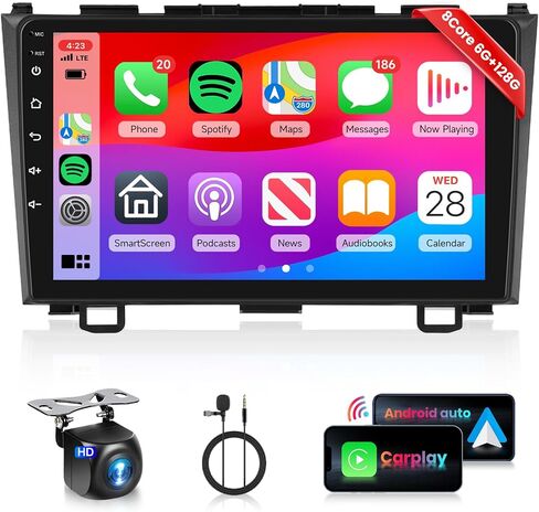 8 Core 6G+128G Radio for 2007 2008 2009 2010 2011 Honda CRV Car Stereo with 9'' 1280*720P IPS Touchscreen Wireless CarPlay Android Auto 5.0 BT GPS RDS/AM 36EQ DSP MirrorLink WiFi 4G AHD Backup Camera in Saudi Arabia