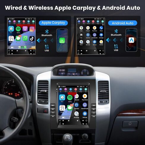 Hodozzy 2G+64G Android Car Stereo for Toyota Prado/Lexus GX470 2002-2009, Wireless Carplay & Android Auto 9.7 Inch Vertical Touch Screen Car Radio GPS Navi, WiFi Bluetooth FM HiFi SWC+Backup Camera in Saudi Arabia