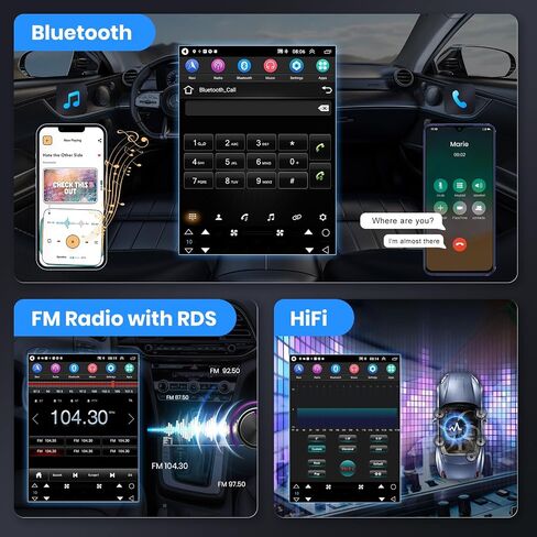 Hodozzy 2G+64G Android Car Stereo for Toyota Prado/Lexus GX470 2002-2009, Wireless Carplay & Android Auto 9.7 Inch Vertical Touch Screen Car Radio GPS Navi, WiFi Bluetooth FM HiFi SWC+Backup Camera in Saudi Arabia