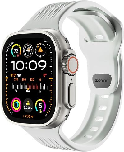 LULULOOK Sport Band for Apple Watch Ultra/Series 9/8/7/6/5 49/45/44/42mm,FKM [Fluoroelastomer Rubber] Oil-resistant Sweat-proof Dust-resistant for iWatch Band Women/Men in Saudi Arabia