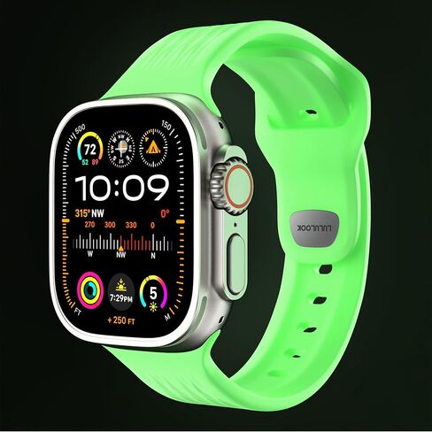 LULULOOK Sport Band for Apple Watch Ultra/Series 9/8/7/6/5 49/45/44/42mm,FKM [Fluoroelastomer Rubber] Oil-resistant Sweat-proof Dust-resistant for iWatch Band Women/Men in Saudi Arabia