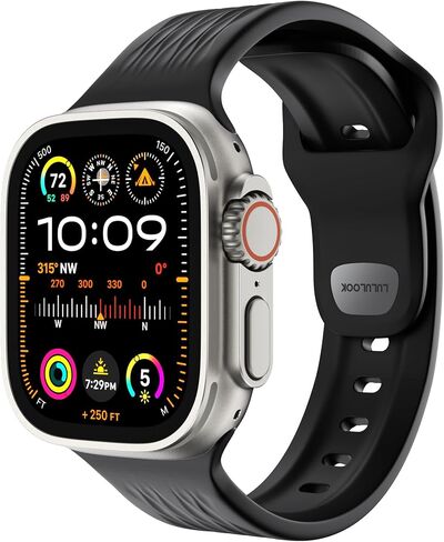 LULULOOK Sport Band for Apple Watch Ultra/Series 9/8/7/6/5 49/45/44/42mm,FKM [Fluoroelastomer Rubber] Oil-resistant Sweat-proof Dust-resistant for iWatch Band Women/Men in Saudi Arabia