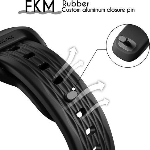 LULULOOK Sport Band for Apple Watch Ultra/Series 9/8/7/6/5 49/45/44/42mm,FKM [Fluoroelastomer Rubber] Oil-resistant Sweat-proof Dust-resistant for iWatch Band Women/Men in Saudi Arabia