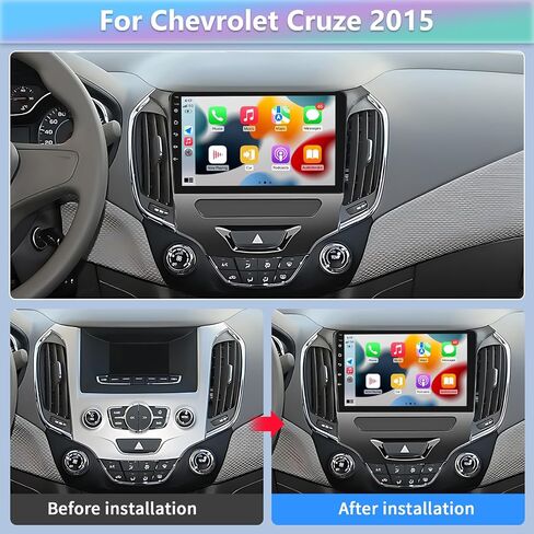 ستيريو سيارة Podofo 9 بوصة لسيارة شيفروليه كروز 2015 2016 2017 2018 مع Carplay Android Auto، 2+64G Android 13 شاشة لمس راديو السيارة مع وصلة مرآة، بلوتوث، GPS، SWC، راديو FM&RDS + كاميرا احتياطية AHD + ميكروفون in Saudi Arabia