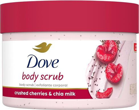 Dove Exfoliating Body Polish Crushed Cherries & Chia Milk Skin Care For Revitalized Skin Formulated With ¼ Moisturizing Cream 10.5 oz in Kuwait