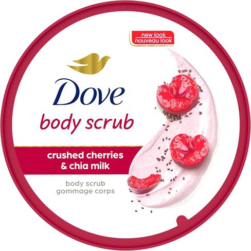 Dove Exfoliating Body Polish Crushed Cherries & Chia Milk Skin Care For Revitalized Skin Formulated With ¼ Moisturizing Cream 10.5 oz in Kuwait