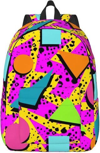 حقيبة ظهر رائعة من الثمانينيات والتسعينيات للفتيات والأولاد والنساء خفيفة الوزن من القماش حقيبة ظهر كاجوال للسفر والتخييم في الهواء الطلق، 17 بوصة in Kuwait