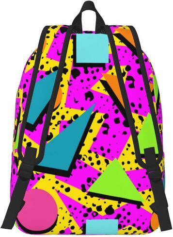 حقيبة ظهر رائعة من الثمانينيات والتسعينيات للفتيات والأولاد والنساء خفيفة الوزن من القماش حقيبة ظهر كاجوال للسفر والتخييم في الهواء الطلق، 17 بوصة in Kuwait