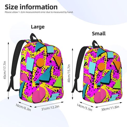 حقيبة ظهر رائعة من الثمانينيات والتسعينيات للفتيات والأولاد والنساء خفيفة الوزن من القماش حقيبة ظهر كاجوال للسفر والتخييم في الهواء الطلق، 17 بوصة in Kuwait
