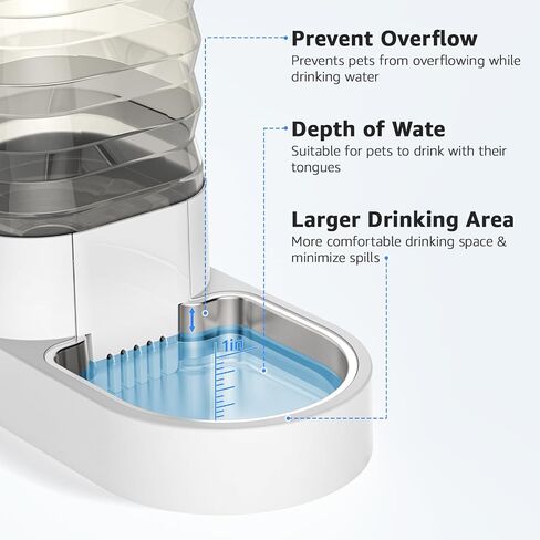 Gravity 4.5L Dog and Cat Water Bowl Dispenser, Automatic Stainless Steel Dog Water Bowl, 100% BPA-Free, Self-Filling Large Capacity Pet Water Feeder for Dogs and Cats in Saudi Arabia