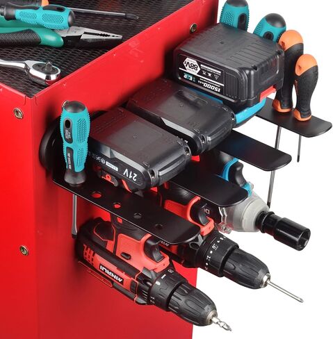 MUTUACTOR Magnetic Screwdriver Rack,1PCS Heavy Duty Magnetic Mount Red Screwdriver Organizer,Magnetic Tool Holder Durable Storage Holder for Multiple Screwdriver Plier Shear Tool Chest Cart Workbench in Kuwait