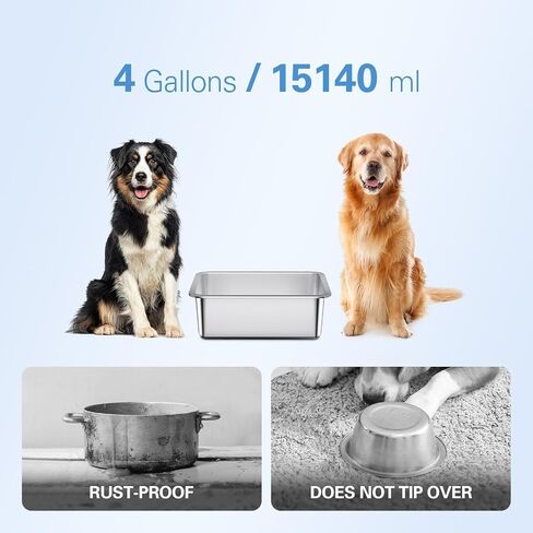1.5 Gallon Stainless Steel Dog Bowls for Large Dogs, Dog Water Bowl and Dog Food Bowl, Large Dog Water Bowl Outdoor for M-Sized, Large and X-Large Dogs in Saudi Arabia