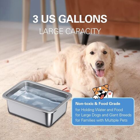 1.5 Gallon Stainless Steel Dog Bowls for Large Dogs, Dog Water Bowl and Dog Food Bowl, Large Dog Water Bowl Outdoor for M-Sized, Large and X-Large Dogs in Saudi Arabia