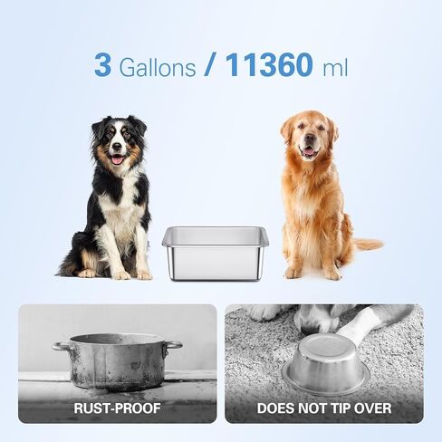 1.5 Gallon Stainless Steel Dog Bowls for Large Dogs, Dog Water Bowl and Dog Food Bowl, Large Dog Water Bowl Outdoor for M-Sized, Large and X-Large Dogs in Saudi Arabia