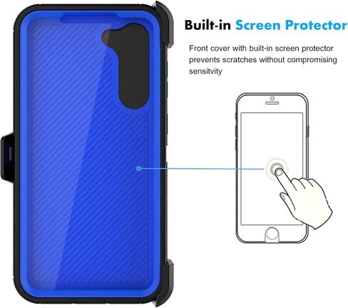 Njjex Rugged Case for Samsung Galaxy S23 Plus, for Galaxy S23 Plus Case w/Belt Clip Holster, Built-in Screen Protector Heavy Duty Shockproof Locking Swivel Holster Kickstand Hard Phone Cover [Navy] in Saudi Arabia