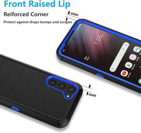 Njjex Rugged Case for Samsung Galaxy S23 Plus, for Galaxy S23 Plus Case w/Belt Clip Holster, Built-in Screen Protector Heavy Duty Shockproof Locking Swivel Holster Kickstand Hard Phone Cover [Navy] in Saudi Arabia