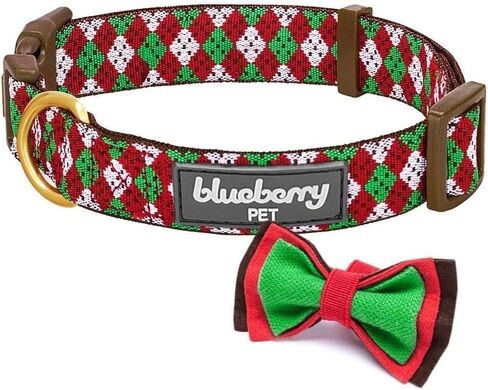 طوق كلب قابل للتعديل لعيد الميلاد سانتا كلوز بأربعة أنماط من Blueberry Pet مع ربطة عنق قابلة للفصل، مقاس صغير، رقبة 30.48 سم - 40.64 سم in Saudi Arabia