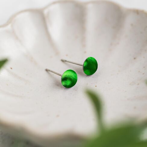 Recycled Vintage Cobalt 1960's Face Cream Jar Simple Post Earrings in Saudi Arabia