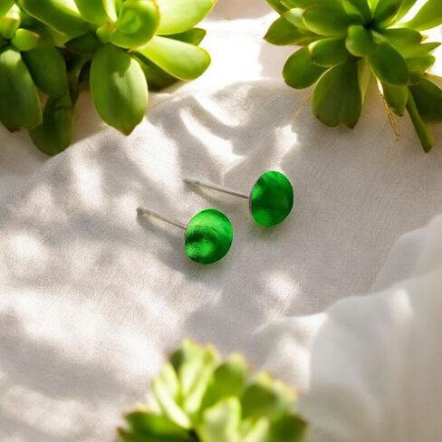 Recycled Vintage Cobalt 1960's Face Cream Jar Simple Post Earrings in Saudi Arabia