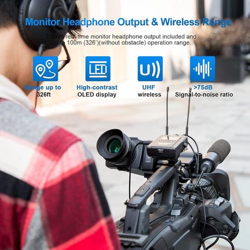 Saramonic Advanced 2-Person Wireless UHF Lavalier System with Dual Camera-Mount Receiver, Premium DK3A Lavaliers, Li-Ion Power, Hard Case & More (UwMic9S Kit 2),UWMIC9S-KIT2,Black in Kuwait