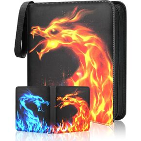 1000+ Pockets Card Binder, Premium 9 Pocket Trading Card Binder Cards, 3 Ring Card Album Folder for TCG, CCG, MTG, YuGiOh, Baseball Cards, Sports Cards - Black
