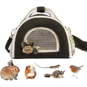 ABLAZEZAI Guinea Pig Carrier, Small Animal Travel Bag, Breathable Outdoor Portable Pouch for Chinchilla Hamster Bird Bunny Hedgehog Sugar Glider Gerbil (Pink)