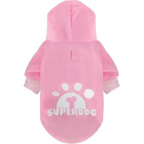 Dog Hoodie with Leash Hole, Pet Clothes Puppy Sweatshirt Dog Pullover Stylish Cat Apparel for Small Medium Dogs and Cats (Pink, X-Small)