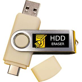 HDD Hard Drive Permanent Disk Eraser - Wipe Your Data Secuely - DOD (Department of Defense) IT Industry Standard Utility - Bootable Boot USB Flash Thumb Drive USB-C Compatible