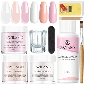 Saviland Monomer Acrylic Liquid - 5 oz Professional Acrylic Nail Liquid Polymer High Capacity Acrylic Nail System for Acrylic Powder Fast Dry Flexible Non-Yellowing