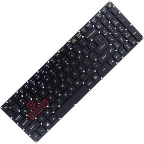 Deal4GO 28-pin US-INTL لوحة المفاتيح ذات الإضاءة الخلفية الحروف الحمراء بديلة لشركة أيسر نيترو 5 AN515-51 AN515-52 AN515-53 AN515-54 AN515-55 AN517-51 AN515-41 PH315-51 G3-571