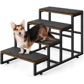 5 خطوات سلالم للكلاب الصغيرة، سلالم خشبية للحيوانات الأليفة لسرير مرتفع، سلالم سرير للكلب الأسود للكلاب الكبيرة، خطوات للكلاب الصغيرة للأسرة الطويلة، خطوات للكلاب للأريكة تدعم ما يصل إلى 100 رطل in Kuwait
