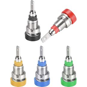 uxcell 10pcs 2mm Banana Jack Binding Post Female Socket Plug Terminal Connector for Loudspeaker Amplifier Red Black Yellow Blue Green