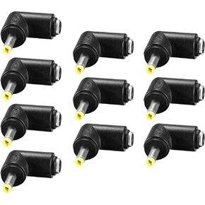 uxcell 10pcs DC Power Connector Adapter 90 Degree Angle 4.0mm x 1.7mm Male Plug to 5.5mm x 2.1mm Female Jack Coupler Converter or Laptop CCTV Camera Strip Lighting