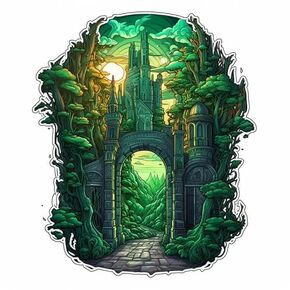 Emerald City Gate Unique Vinyl Decal Waterproof Sticker For Car bike, SUV, Truck Helmet, Laptop, Water Bottle Notebook Decal Window, Bumper Vinyl Sticker 5 inch(Design 4)