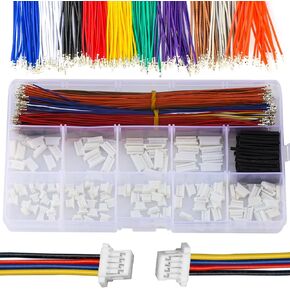 Mini Micro JST Cable Connector Assortment Kit, Compatible with JST-ZH 1.5 Micro Connector 2P 3P 4P 5P 6P 7P 8P 9P 10P Male Female Housing with Premium 28AWG Pre-Crimped Cables (TC-ZH-MF)