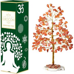 Rose Quartz Gemstone Tree of Life- Natural Reiki Crystals Gemstone Chakra Tree for Positive Energy, Geode Agate Slice Base, Feng Shui Decor, Good Luck Money Bonsai, Healing Stones, Spiritual Gift