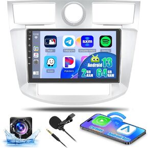 [2G+64G] Hikity Carplay Stereo for Chrysler Sebring 2006-2010 with Wireless Android Auto, 9 Inch Android 13 HD Touch Screen Car Radio with GPS WiFi BT FM/RDS Backup Camera SWC Dual USB