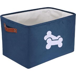 PET ARTIST Rectangle Dog Toy Basket, Soft Velvet Dog Toy Bin with Comfortable Handles, Collapsible Dog Toy Storage Box Chest Organizer for Pet Toys Leash Blanket Clothes Accessories, Brown