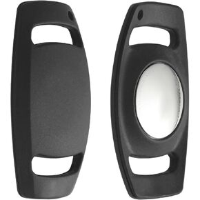 Airtag Dog Collar Holder，Anti-Lost Silicone Case Accessories for Air Tag GPS Tracking，Compatible with Dogs Cats Pets Collar (2 Pack, Black)