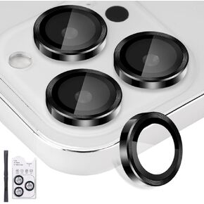 Camera Lens Protector for iPhone 16 Pro & iPhone 16 Pro Max, Tempered Glass Lens Protector Aluminum Alloy Ring Camera Cover Fits for iPhone 16 Pro/16 Pro Max (Diamond Colorful)