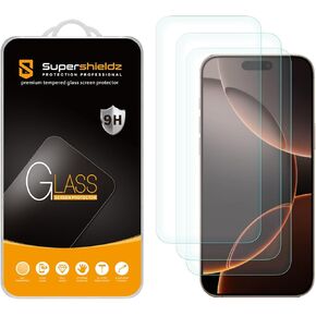 Supershieldz (3 Pack) Designed for iPhone 16 Pro Max (6.9 inch) Tempered Glass Screen Protector, Anti Scratch, Bubble Free