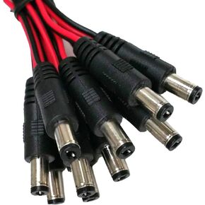 DC Power Plug Pigtail Cable (Male Power Plug Pigtail Cable / 19.68 inches/Pack of 10)