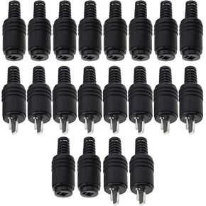 eMagTech 20PCS 2 Pin DIN Speaker Plug with Screw Terminals HiFi Loudspeaker Cable Connector for HiFi Loud Speaker Devices No Soldering 10PCS Male & 10PCS Female