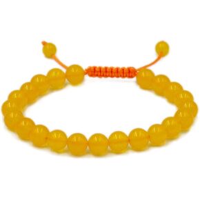 Handcrafted Beaded Macrame Bracelet Stylish Customizable Jewelry for Men and Women Protection Healing Gemstone for Balance Wellness Positive (6mm, Red Agate)